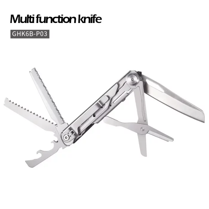 Cuchillo de bolsillo plegable, llavero, cuchillo del ejército, regalos para el Día del Padre, supervivencia al aire libre, tijeras, abrebotellas, sierra, todo en uno - Imagen 6
