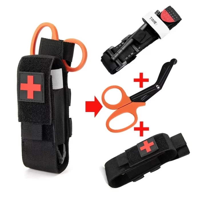 Botiquín táctico de primeros auxilios para exteriores, torniquete Molle, Kit de supervivencia, bolsa, estante de enfermería, equipo médico, bolsa de tijera, equipo para exteriores - Imagen 4