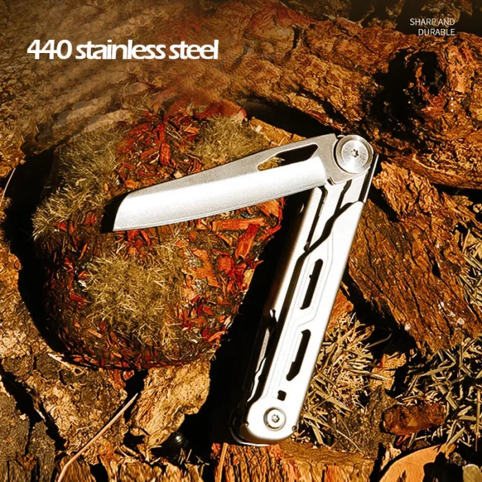 Cuchillo de bolsillo plegable, llavero, cuchillo del ejército, regalos para el Día del Padre, supervivencia al aire libre, tijeras, abrebotellas, sierra, todo en uno - Imagen 3